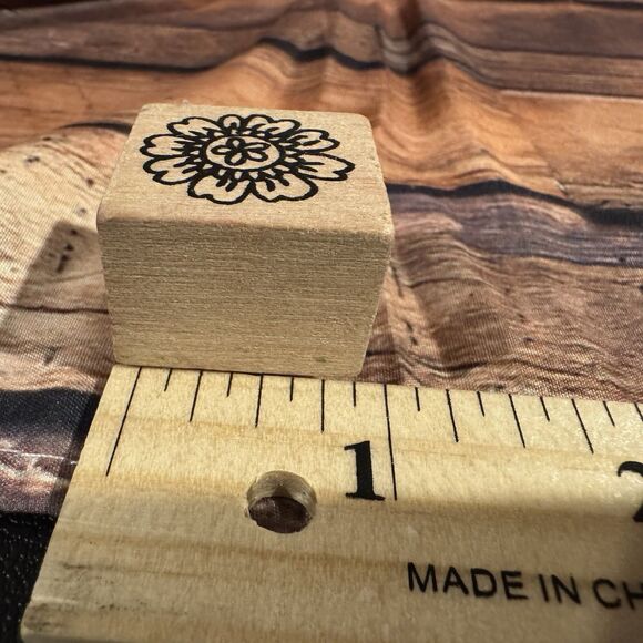 Flower Rubber Stamp Wooden Mounted Crafting Scrapbooking Greeting Cards Floral - Picture 8 of 9